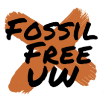 Fossil Free UW logo - a brown X