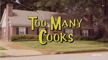 The title card to unsettling sitcom parody "Too Many Cooks" done in a style of a 1980s TV show.