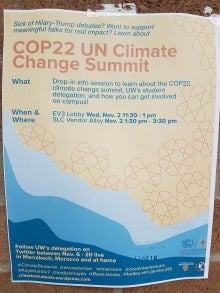 COP22 info session poster.