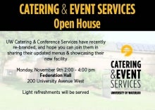 Catering and Event Services Open House graphic.