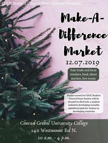 Poster for the make-a-difference-market with a christmas tree.