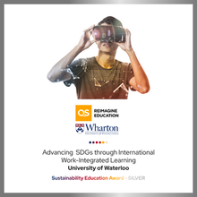 The Reimagine Education banner featuring a person wearing a VR headset.