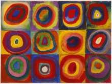 A famous Kandinsky colour study showing circles in a variety of colours.