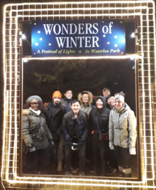 International Peer Community and UWinterloo participants visit the Wonders of Winter in Waterloo Park.