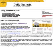 A screenshot of a 2001-era Daily Bulletin.