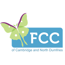 Family Counselling Centre of Cambridge and North Dumfries (FCC) logo featuring a butterfly.