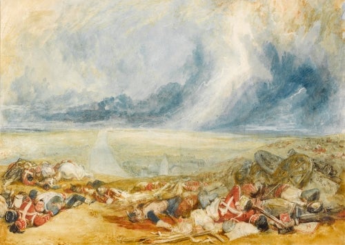 The painting &quot;The Field of Waterloo&quot; from 1817 by J.M.W Turner.