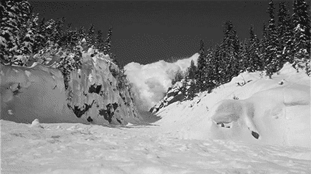 An animated GIF of an avalanche of snow.