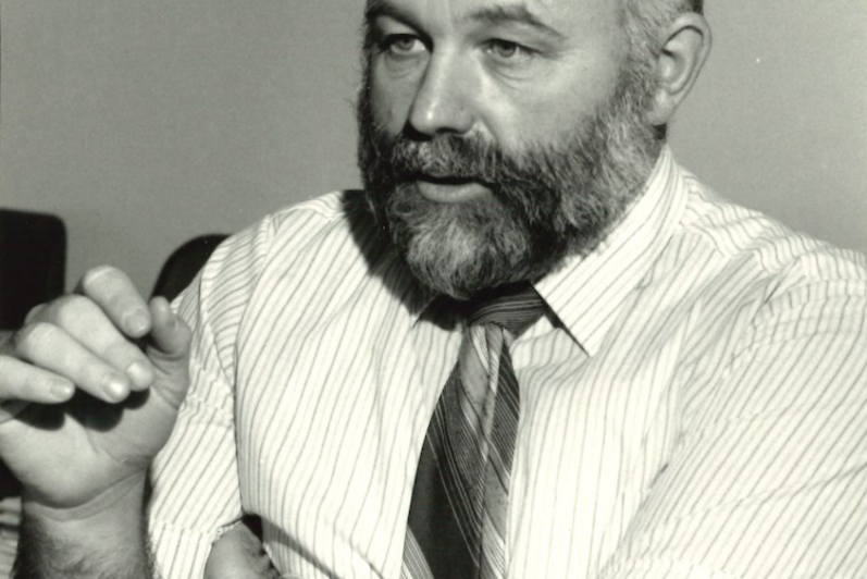 Dr. Bruce Hutchinson in his office in 1981.