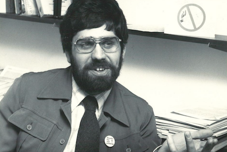 Professor Allan Best in his office circa 1978.