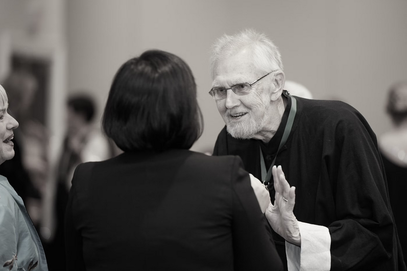 Dr. Darrol Bryant in conversation at Renison's 60th Anniversary Gala in 2019.