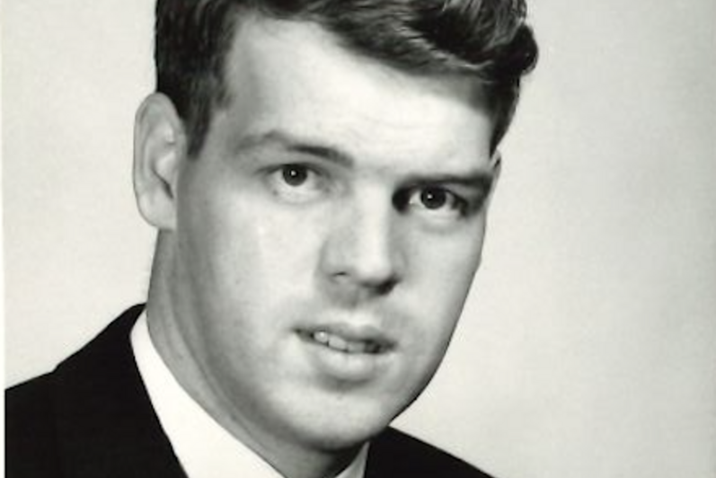 Ron Mullin wears a suit circa 1960.