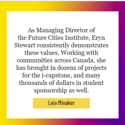 Leia Minaker's quote about Eryn Stewart.