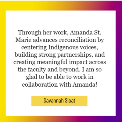Savannah Sloat's quote about Amanda St. Marie.