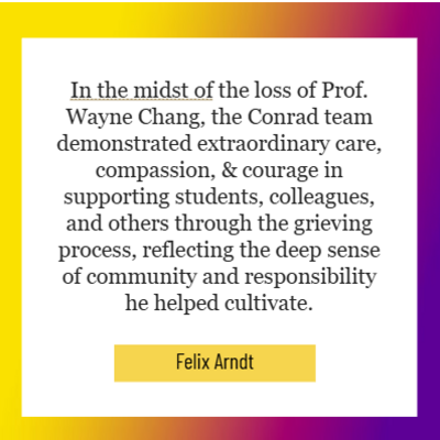 Felix Arndt's quote about Conrad team.