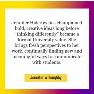 Jenn Willoughby's quote about Jenn Halcrow.