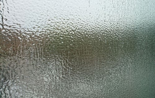 An iced-over window.