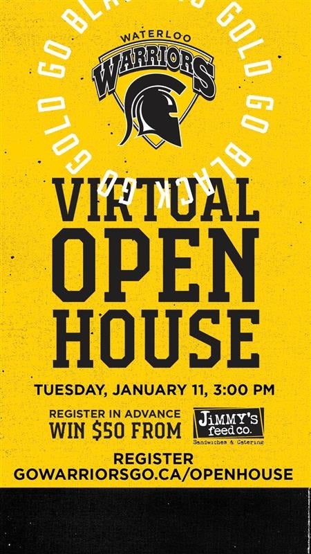 Athletics virtual open house banner.