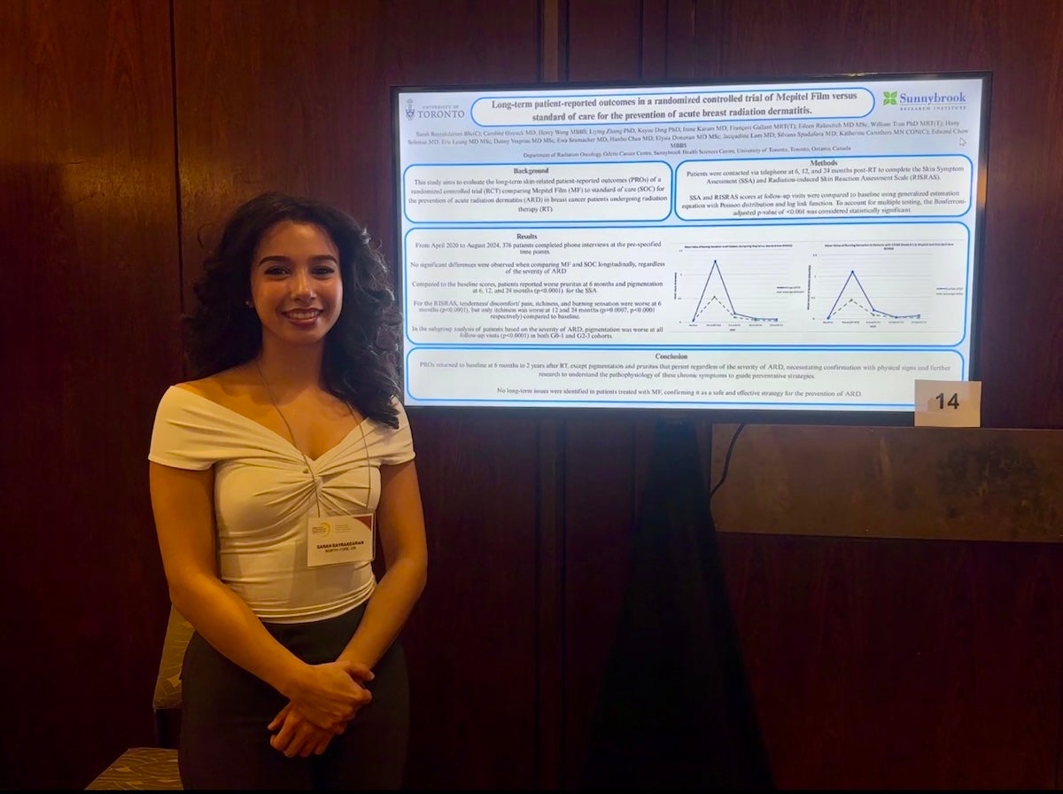 Sarah Bayrakdarian, Faculty of Health co-op student, shows off her research.