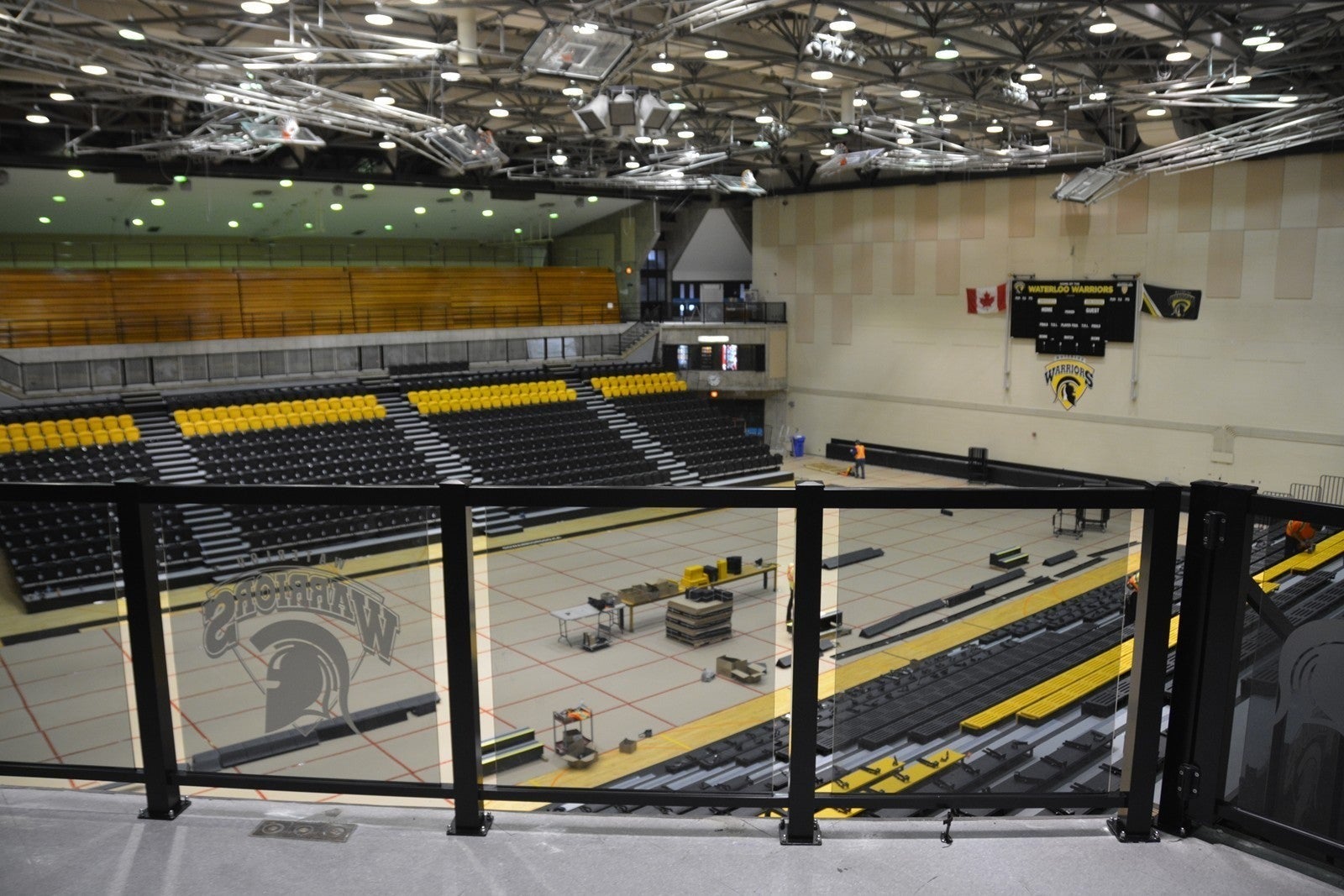 The new bleachers and grandstands in the Physical Activities Complex.