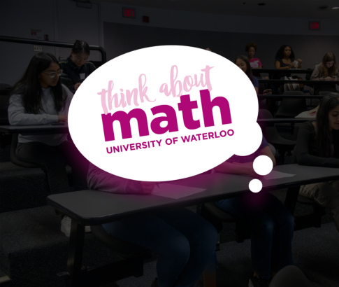 A thought bubble with the words "think about math" in it.