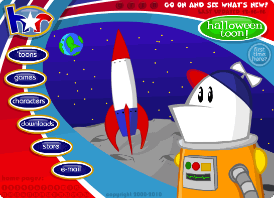 The homepage of classic Flash-based website Homestarrunner.com