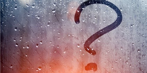 A stylized question mark.