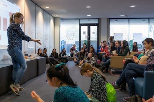 A Technovation workshop in progress.