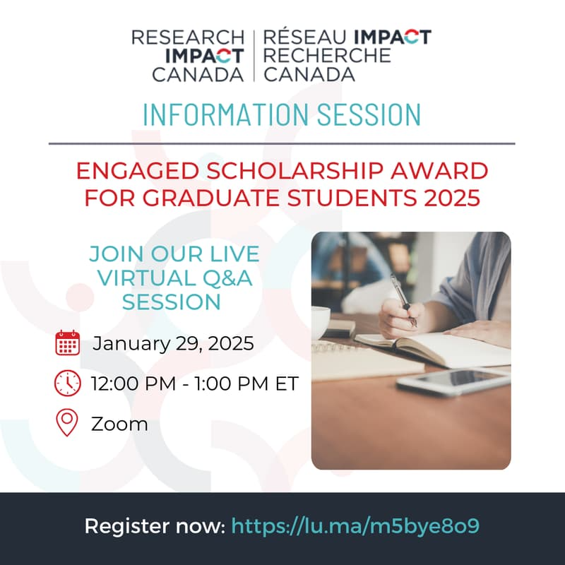 Research Impact Canada image about engaged scholarship award.