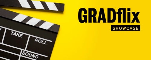 GRADflix banner showing a film studio clapper.