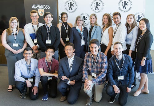 Nobel Laureate Donna Strickland with Waterloo's Schulich Leaders.