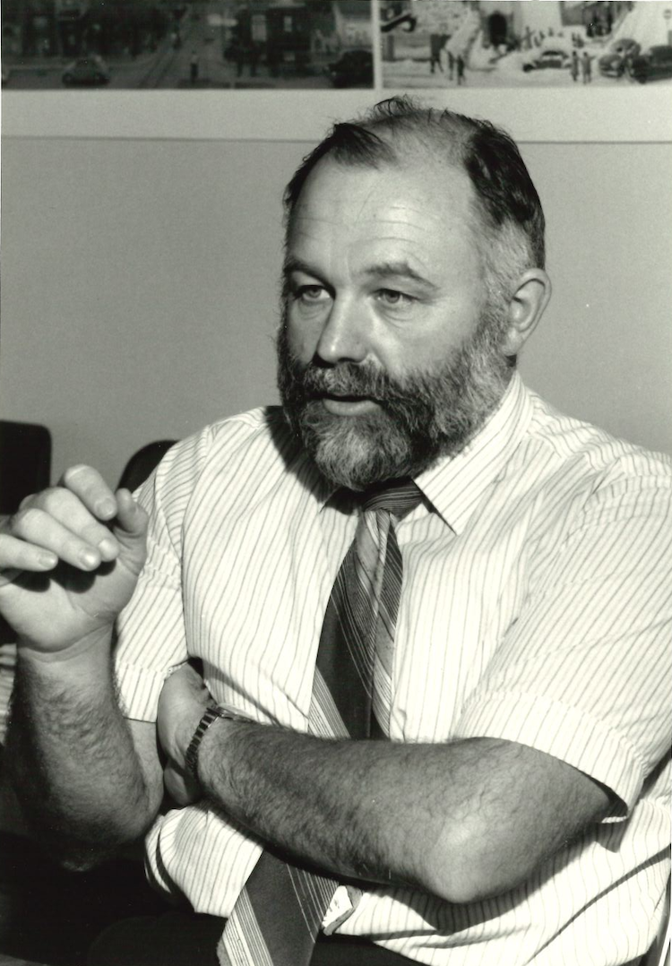 Dr. Bruce Hutchinson in his office in 1981.