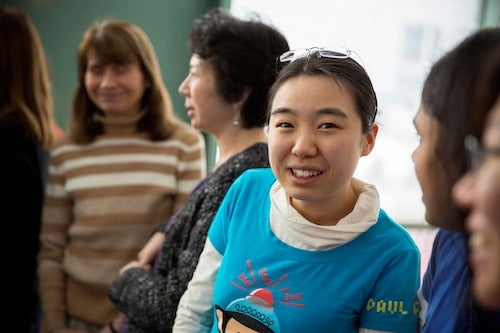 Students participate in a 2019 Women in Computer Science event.