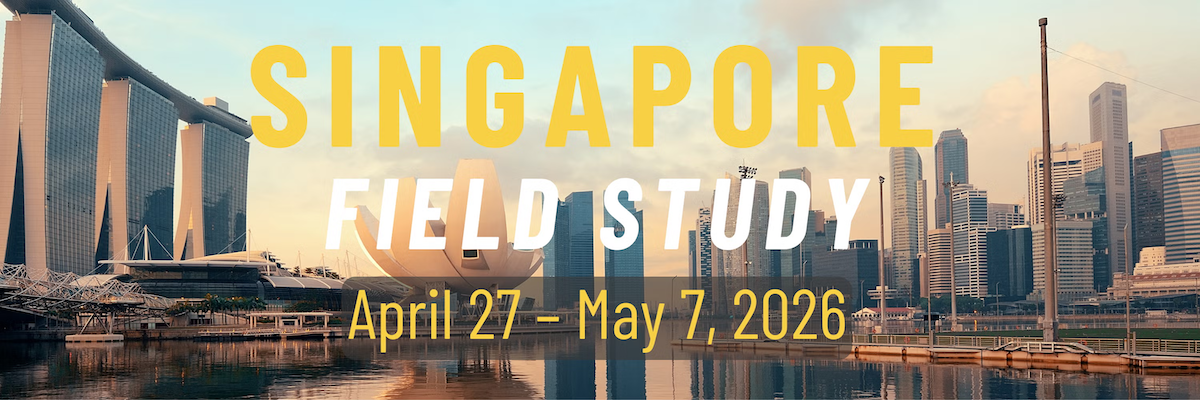 Singapore field study graphic showing the skyline.