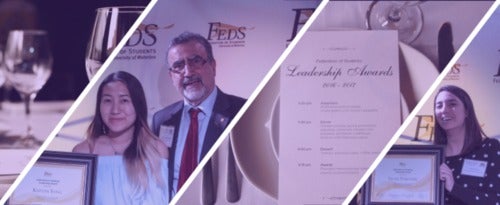 A collage of student leadership award images.