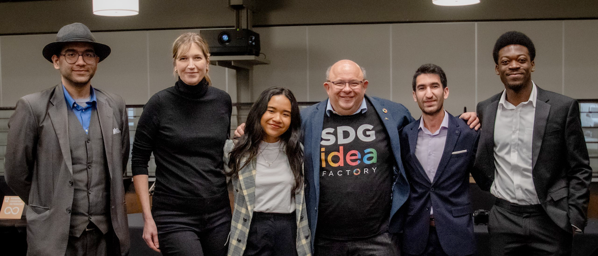 Student climate activists with Kitchener Mayor Berry Vrbanovic.