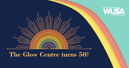 A WUSA banner celebrating the Glow Centre's 50th anniversary.