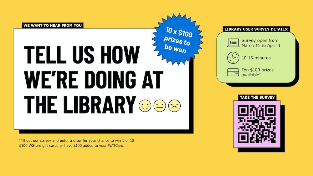 Tell us how we're doing at at the Library! graphic.