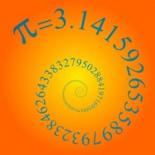 The expression of Pi as a spiral of numbers.