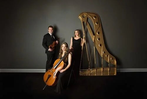 The members of the Andromeda Trio and their instruments.