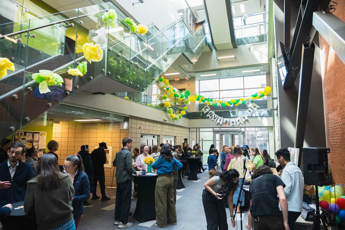 The Environment 3 atrium decorated for the Envigorate festival.