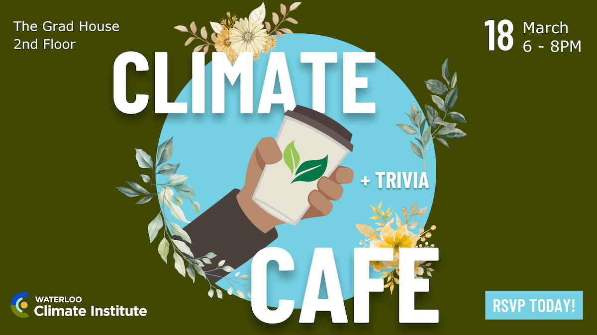 Climate Cafe banner featuring a person holding a reusable coffee cup.