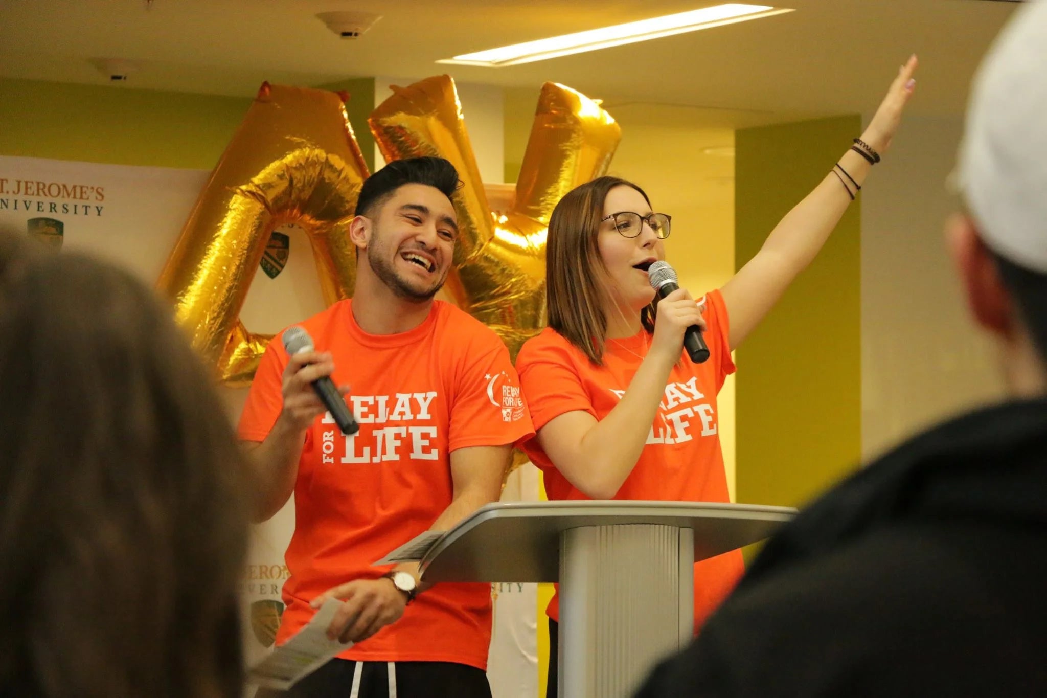 The hosts of 2018's Relay for LIfe in matching t-shirts.