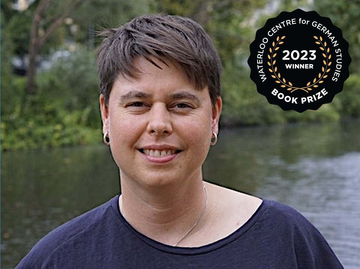 WCGS Book Prize badge with a photo of Andrea Rottmann.