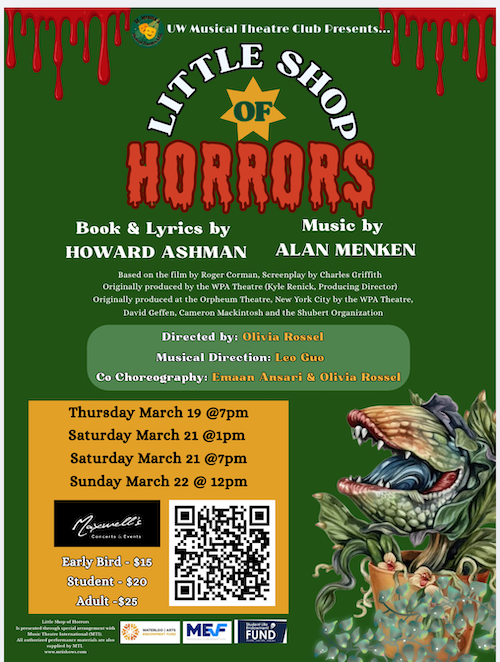 Little Shop of Horrors poster featuring an illustration of the Audrey II plant.