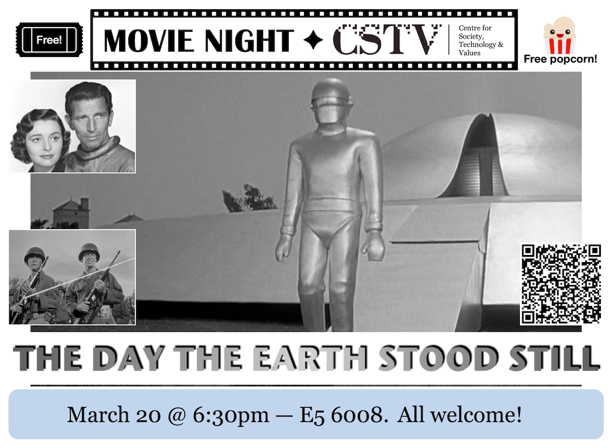 CSTV movie night banner showing images from the film "The Day The Earth Stood Still."