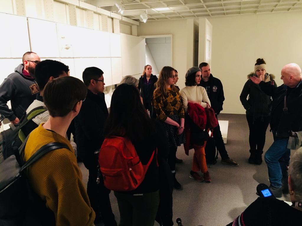 Students visit The Evidence Room exhibit at the Royal Ontario Museum.
