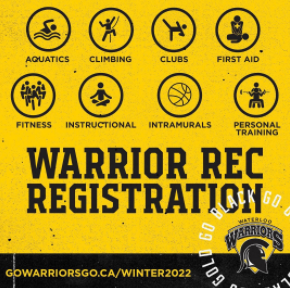 A poster saying Warrior Rec Registration