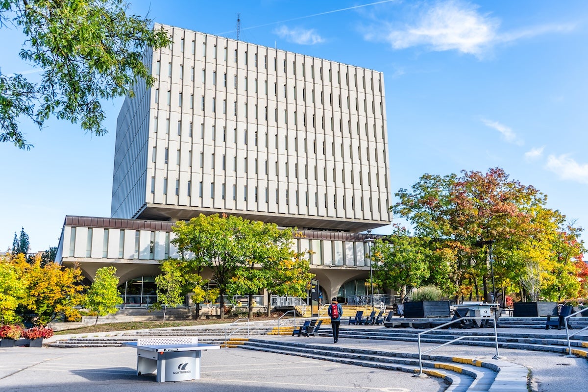 The Dana Porter Library and arts quad.