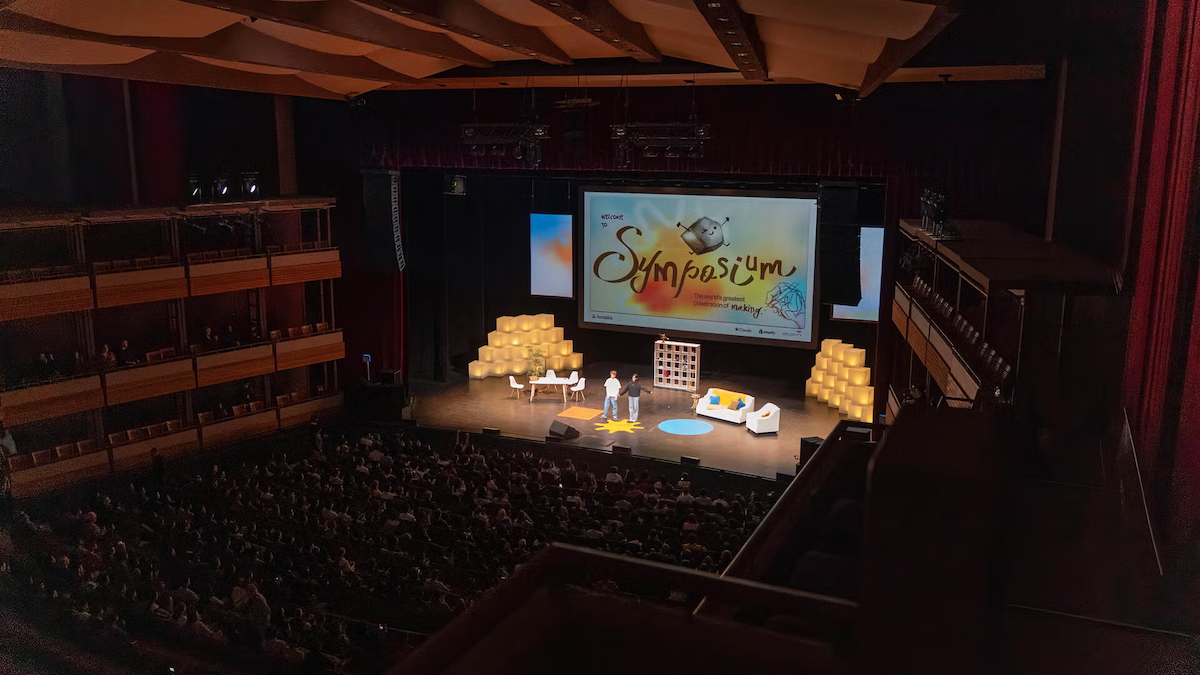 The Socratica Symposium stage setup at the Centre in the Square.